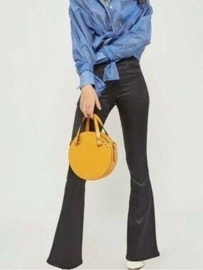 🍭$10Gift🥰NEW Topshop Black Motto JamieBlack High Rise Straight flare Jean